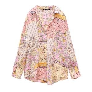 Zara satin effect basic shirt size small